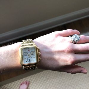 * SOLD* Michele Gold Deco Watch